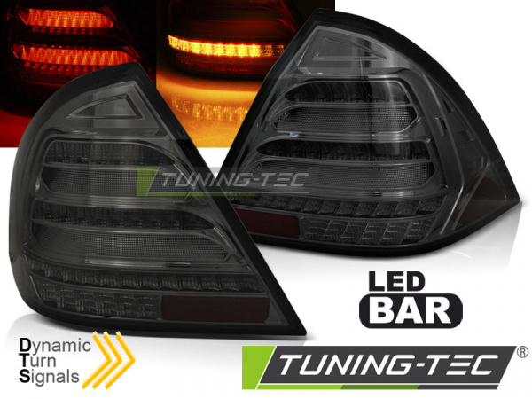 LED Lightbar Design Rückleuchten für Mercedes Benz C-Klasse W203 04-07 Limousine Schwarz Dynamische Blinker